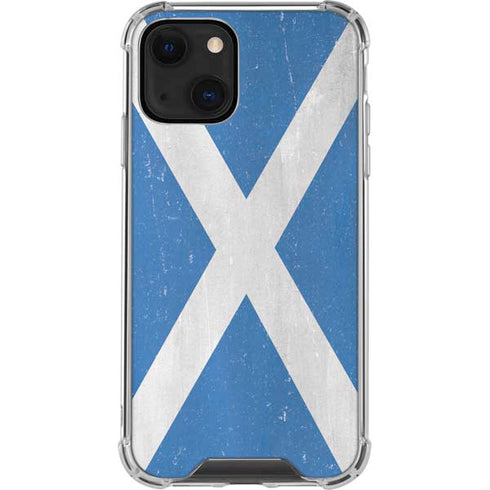 Scotland Flag Distressed iPhone 14 Clear Case